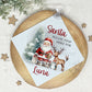 Santa Please Stop Here Personalised Aluminiuim Window Sign with Suction Cups, Santa Stop Here Kids Christmas Sign, Xmas Eve Box, 2 Sizes