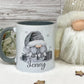 Personalised Christmas Gonk Mug , Grey Girl and Boy Gonk Mug, Christmas Movie Mug, Hot Chocolate Mug, Grey Christmas Gonk Mug for Him & Her