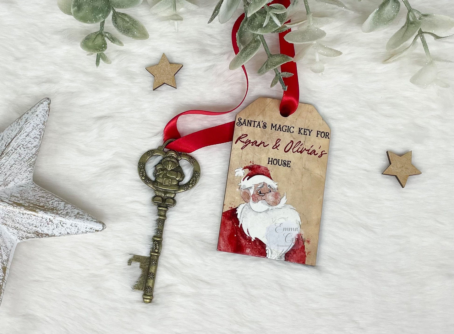 Santa's Magical Key, Personalised Magic Key for Father Christmas, Christmas Eve Box & Stocking Filler, No Chimney Key, Xmas Keepsake