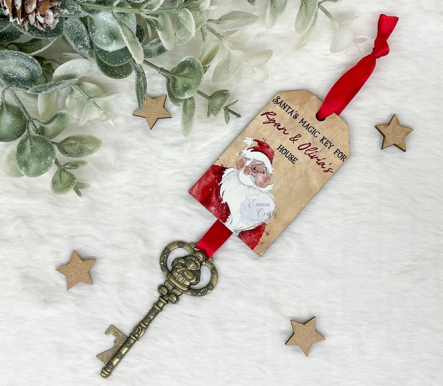 Santa's Magical Key, Personalised Magic Key for Father Christmas, Christmas Eve Box & Stocking Filler, No Chimney Key, Xmas Keepsake