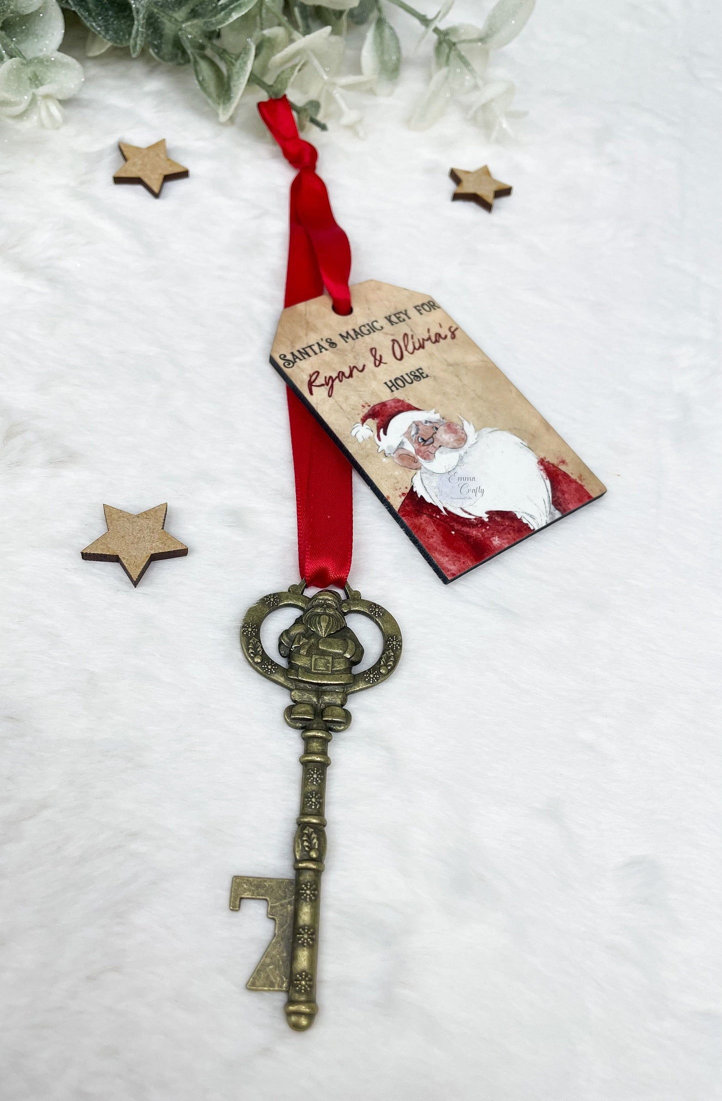 Santa's Magical Key, Personalised Magic Key for Father Christmas, Christmas Eve Box & Stocking Filler, No Chimney Key, Xmas Keepsake