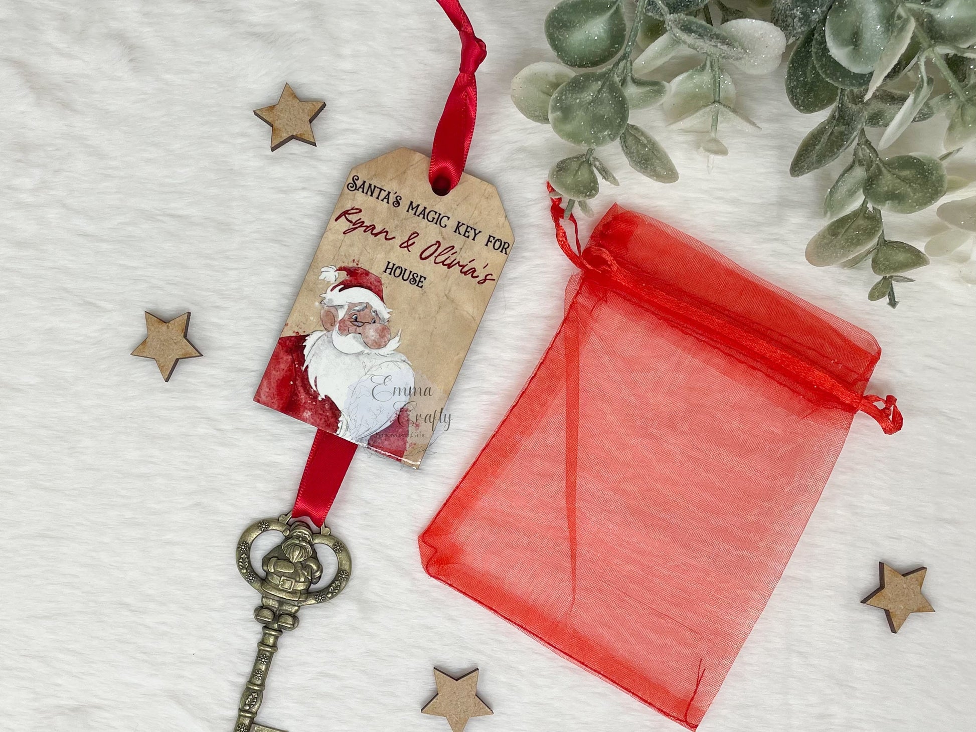 Santa's Magical Key, Personalised Magic Key for Father Christmas, Christmas Eve Box & Stocking Filler, No Chimney Key, Xmas Keepsake