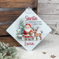 Santa Please Stop Here Personalised Aluminiuim Window Sign with Suction Cups, Santa Stop Here Kids Christmas Sign, Xmas Eve Box, 2 Sizes