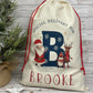 Personalised Santa Sack, Christmas Sack, Christmas Present Sack for Boys & Girls, Christmas Toy Sack with Initial and Name, Xmas Gift Bag
