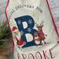 Personalised Santa Sack, Christmas Sack, Christmas Present Sack for Boys & Girls, Christmas Toy Sack with Initial and Name, Xmas Gift Bag