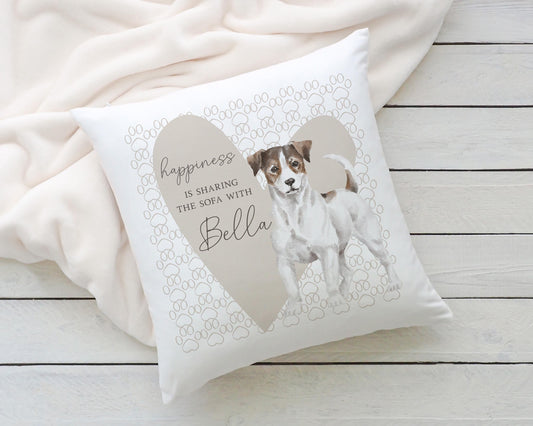 Personalised Sharing the Sofa with Jack Russell Cushion