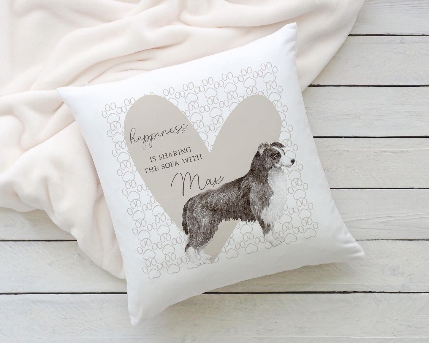 Personalised Sharing the Sofa with Border Collie Cushion