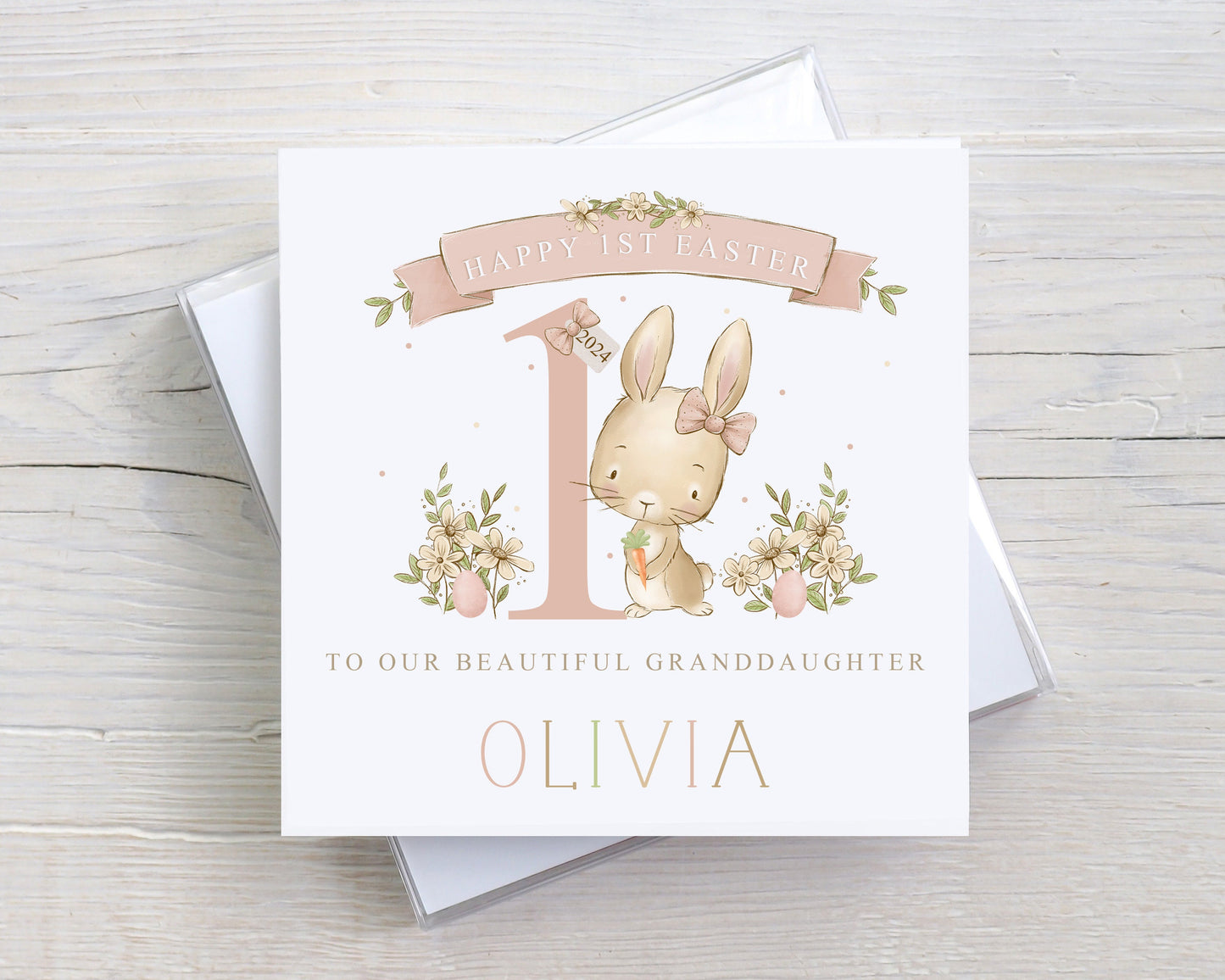 Personalised Girl's 1st Easter Card