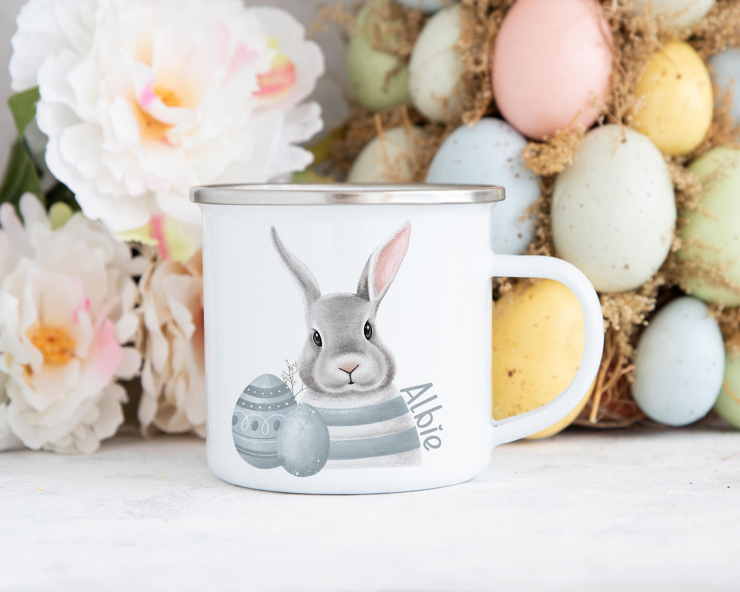 Personalised Kid's Easter Enamel Mug