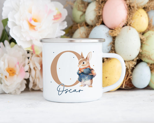 Personalised Boy's Easter Enamel Mug