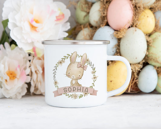 Personalised Girl's Easter Enamel Mug