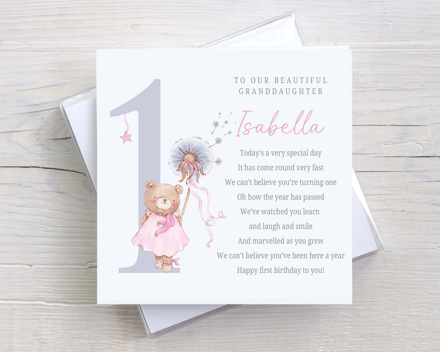 Personalised Girl's 1st Birthday Card