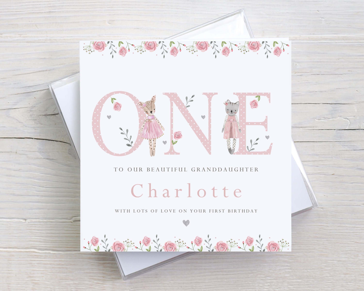 Personalised Girl's 1st Birthday Card