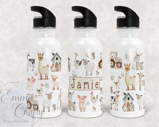 Personalised Kids Farm Water Bottle