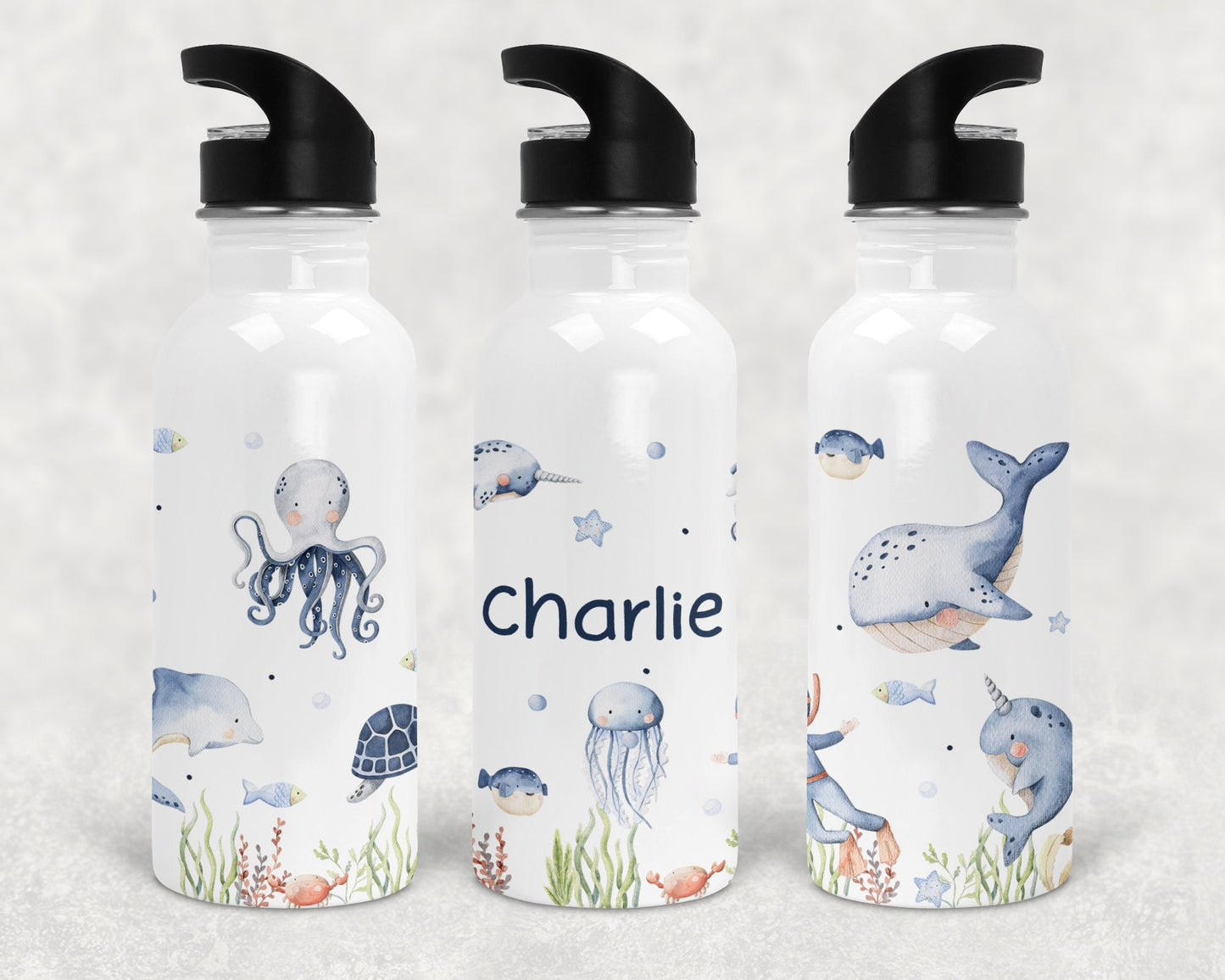 Personalised Under the Sea Water Bottle