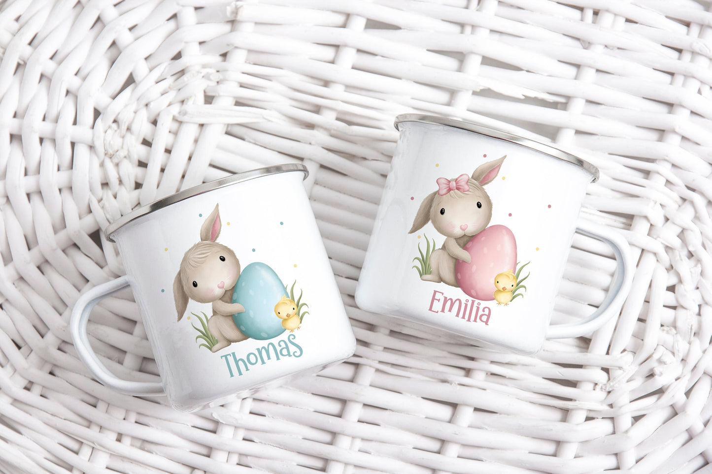 Personalised Kid's Easter Enamel Mug