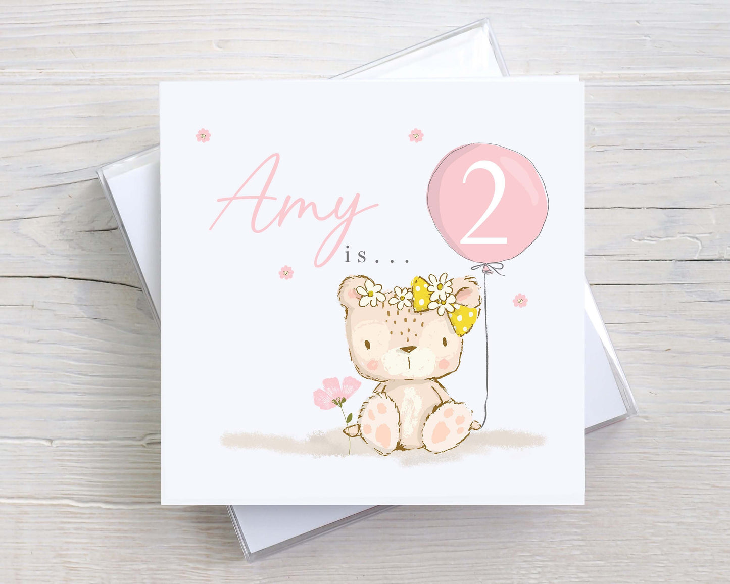 Personalised Girl's Birthday Card with Name & Age