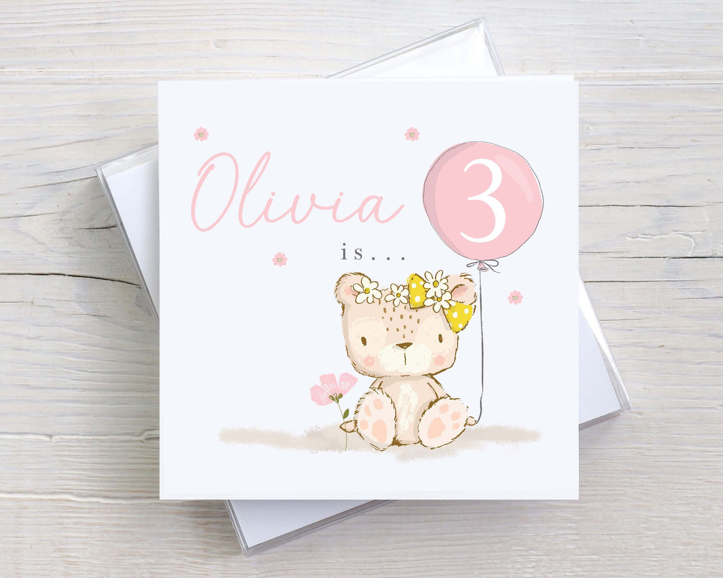 Personalised Girl's Birthday Card with Name & Age