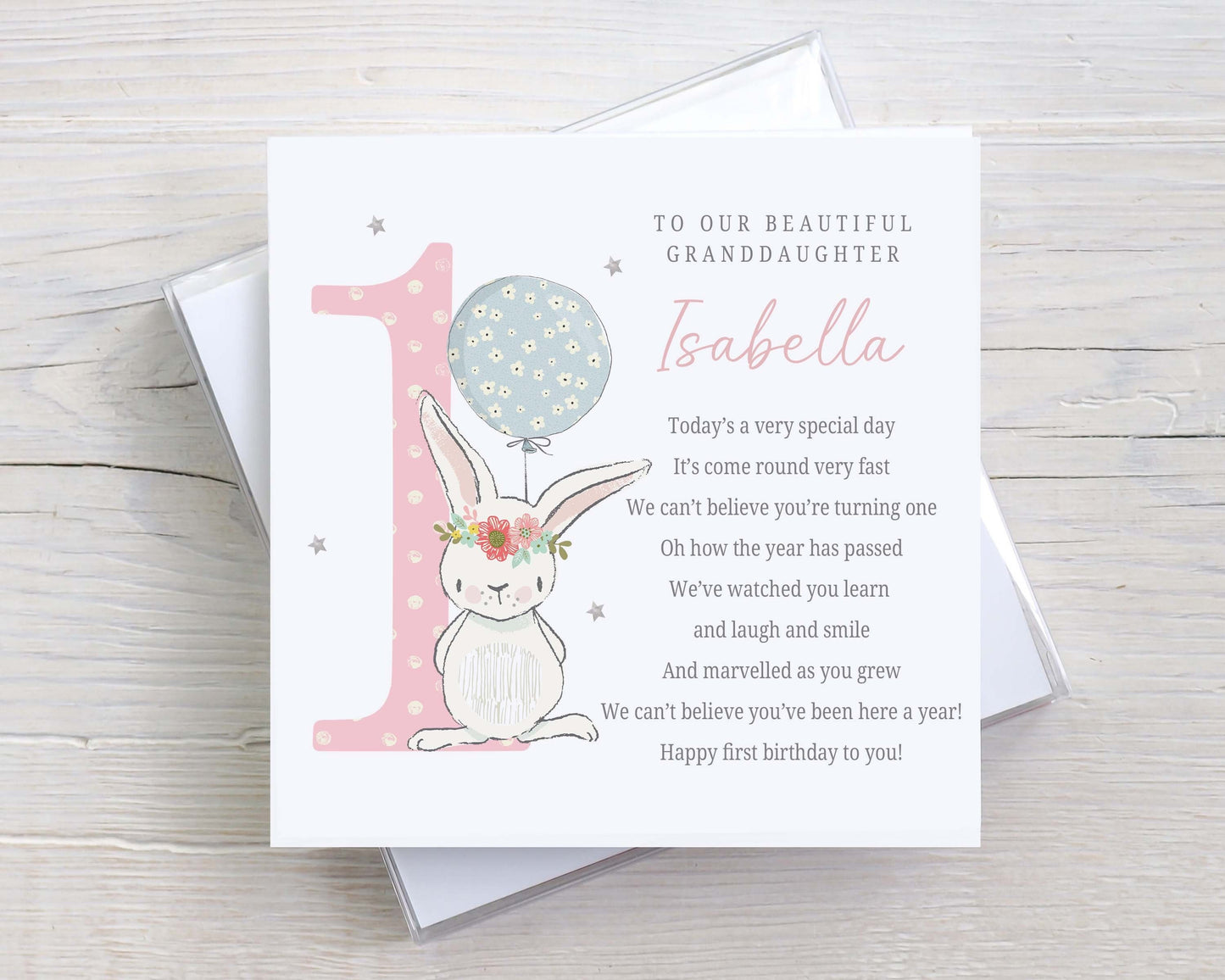 Personalised Girl's 1st Birthday Card