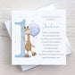 Personalised Boy's Giraffe 1st Birthday Card