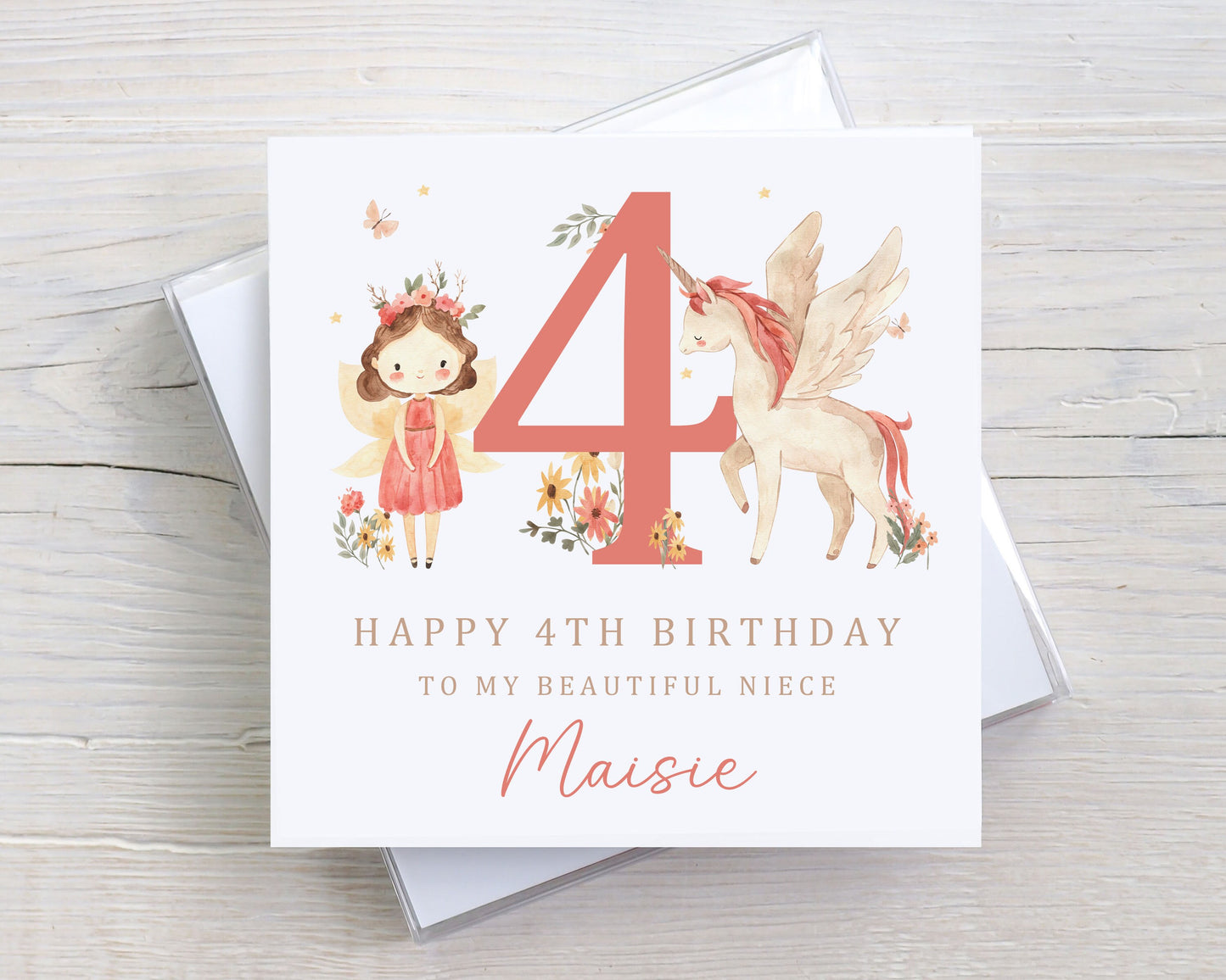 Personalised Girl's Fairy & Unicorn Birthday Gift Wrapping Paper