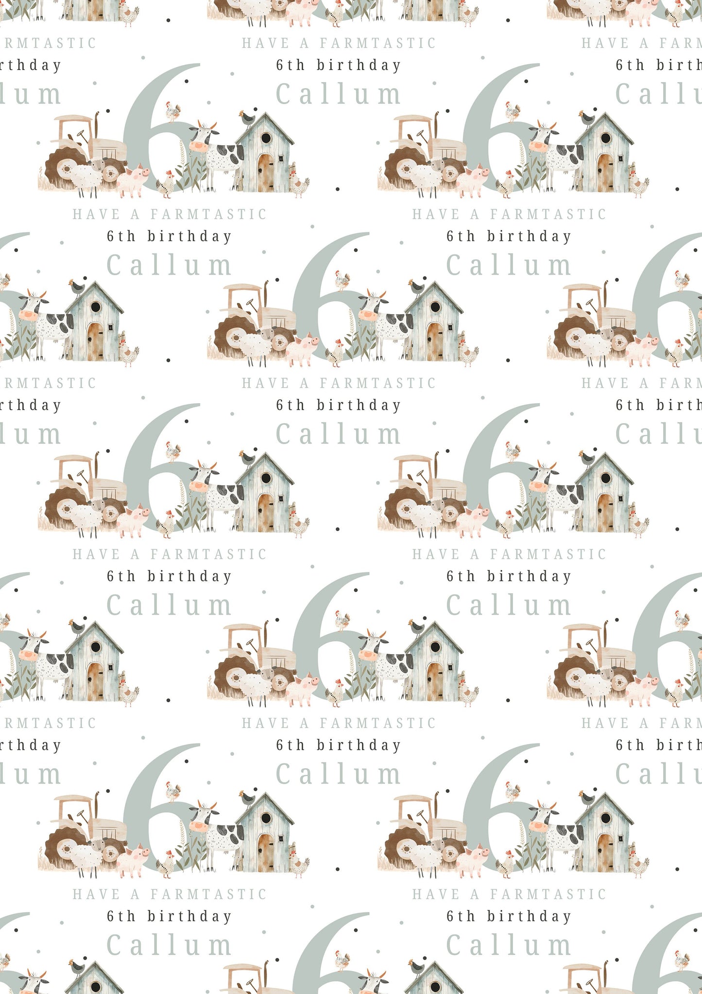 Personalised Boy's Farm Birthday Gift Wrapping Paper