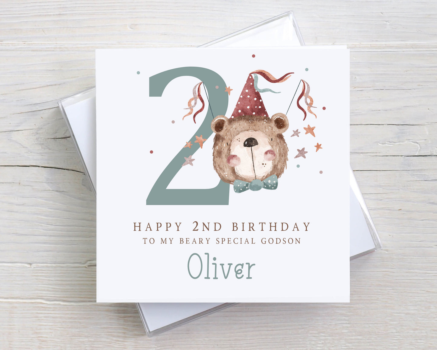 Personalised Boy's Teddy 1st Birthday Card