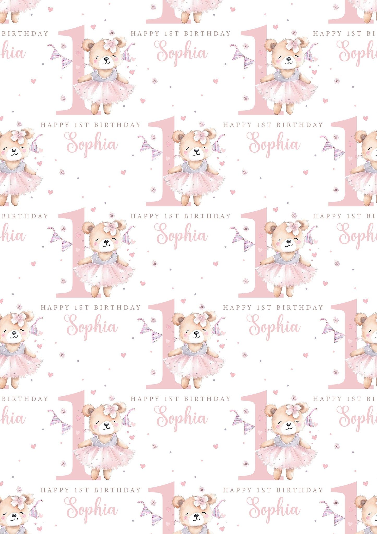 Personalised Girl's Ballerina Birthday Gift Wrapping Paper