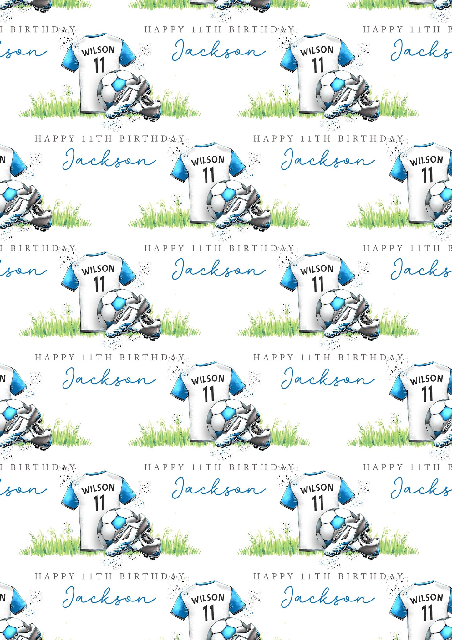 Personalised Kids Football Birthday Gift Wrapping Paper