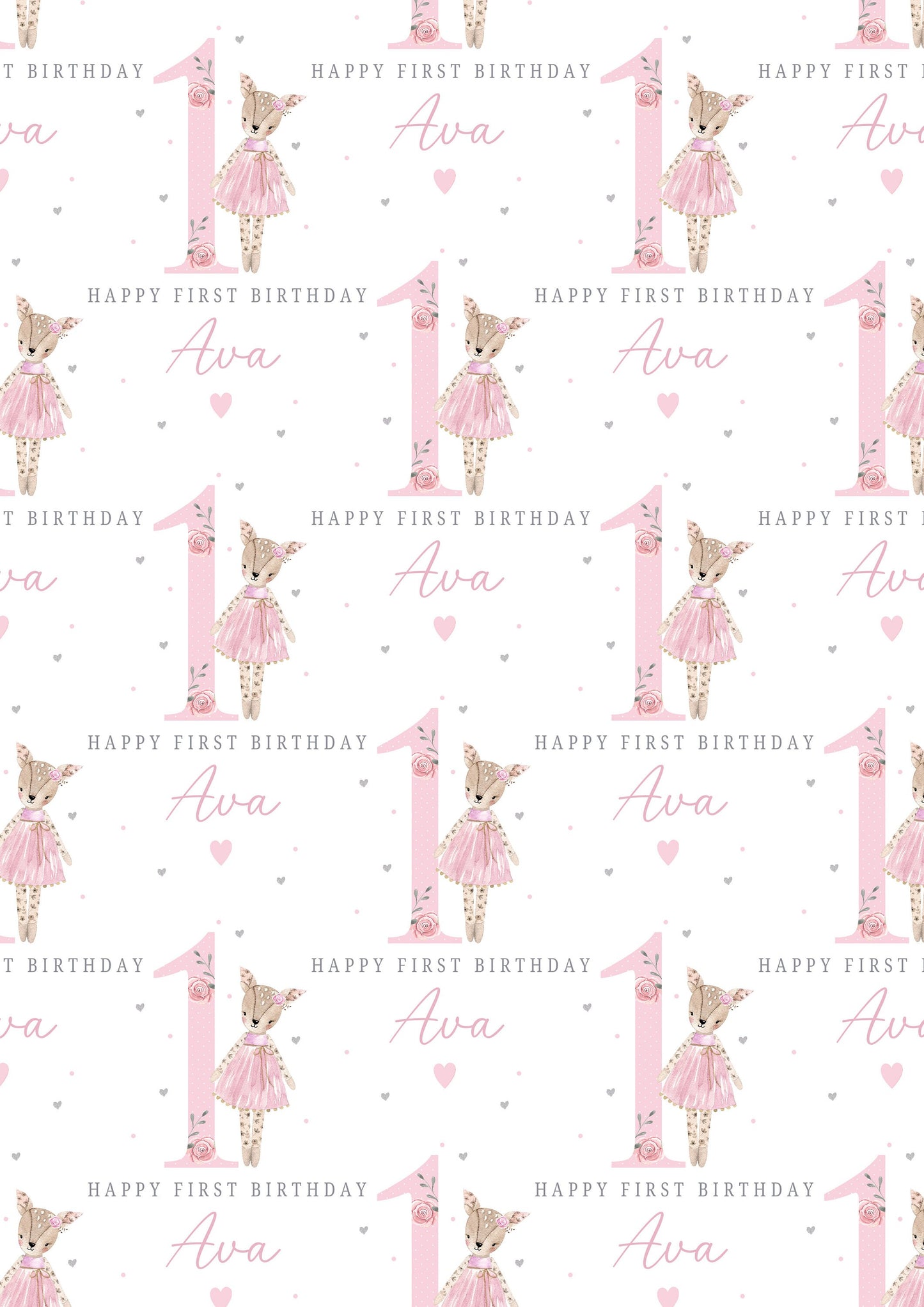 Personalised Girl's 1st Birthday Card