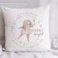 Personalised New Baby Girl's Cushion