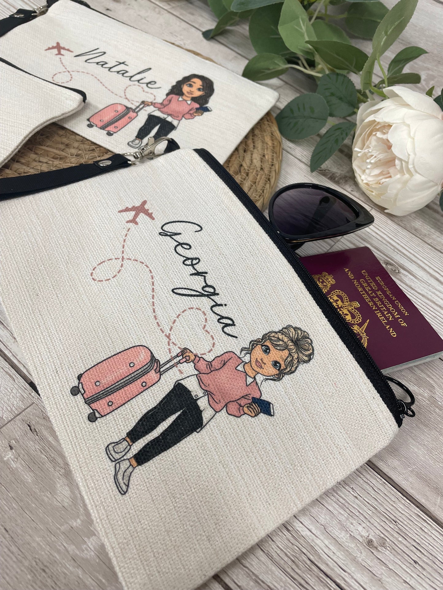 Personalised Custom Character Passport Holder, Travel Documents Pouch