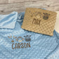 Personalised Blue or Camel Baby Blanket Embroidered with Name and Safari Animals, Baby Shower Gift, Newborn Baby Gift, Christening Gift Baby