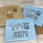 Personalised Blue or Camel Baby Blanket Embroidered with Name and Safari Animals, Baby Shower Gift, Newborn Baby Gift, Christening Gift Baby