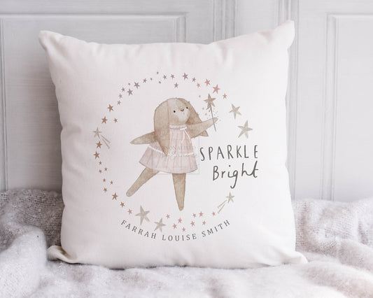 Personalised New Baby Girl's Cushion