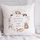 Personalised Baby Girl & Boy Woodland Animal Cushion