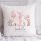 Personalised New Baby Girl's Cushion