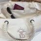 Personalised Embroidered Neutral/Cream Canvas Rope Beach Bag