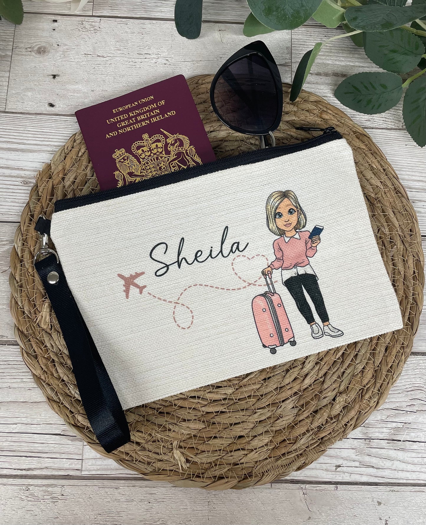 Personalised Custom Character Passport Holder, Travel Documents Pouch