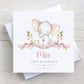 Personalised New Baby Girl Card, Welcome to the World Baby Girl, New Baby Card, Congratulations It's a Girl Card, Elephant Design