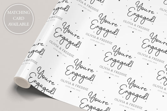 Personalised 'You're Engaged!' Engagement Gift Wrapping Paper