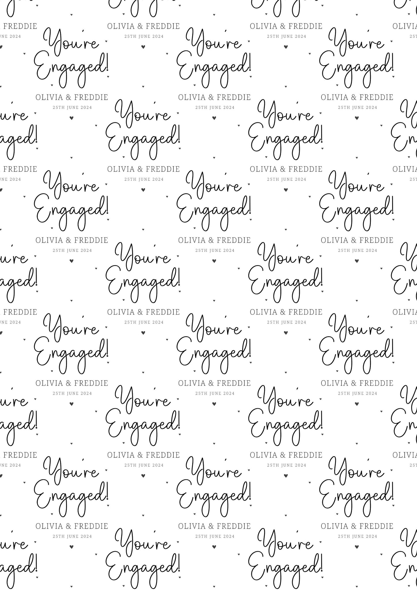 Personalised 'You're Engaged!' Engagement Gift Wrapping Paper