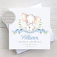 Personalised New Baby Boy Card, Welcome to the World Baby Boy, New Baby Card, Congratulations It's a Boy Card, Elephant Design