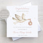 Personalised New Baby Boy, Baby Girl Card, Welcome to the World Baby, Personalised Card for New Parents and New Grandparents, Colour Choices