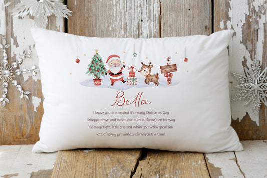 Christmas Eve Pillowcase | Personalised Christmas Eve Pillow Cover | Christmas Eve Box Filler | Santa's On His Way Tonight Pillowcase