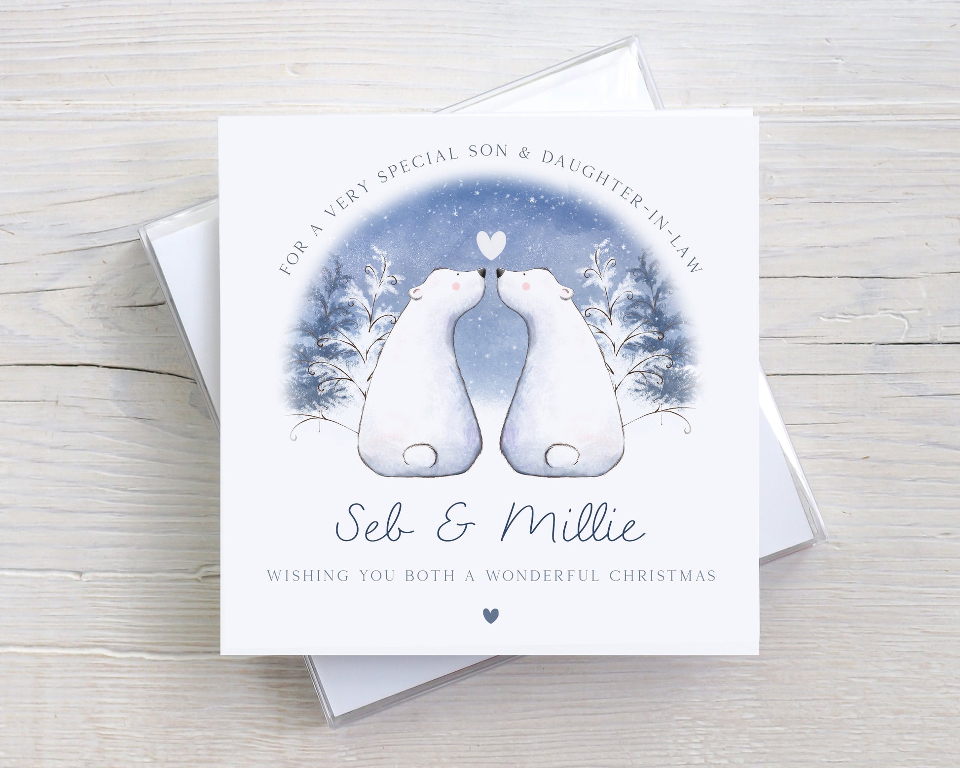 Personalised Christmas Card for a Special Couple, Son & Daughter-in-Law, Daughter and Son-in-Law, Son and SIL, Daughter and DIL, Any Wording