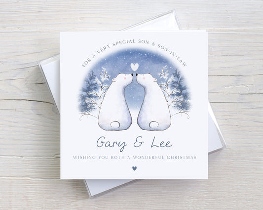 Personalised Christmas Card for a Special Couple, Son & Daughter-in-Law, Daughter and Son-in-Law, Son and SIL, Daughter and DIL, Any Wording