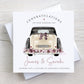 Personalised Wedding Card, Congratulations on your Wedding Day, for the Bride and Groom, Just Married Card with Wedding Car Design