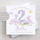 Personalised Girl's Dinosaur Birthday Card, 2nd, 3rd, 4th, Any Age Dinosaur Birthday Card for Daughter, Granddaughter, Goddaughter, Niece