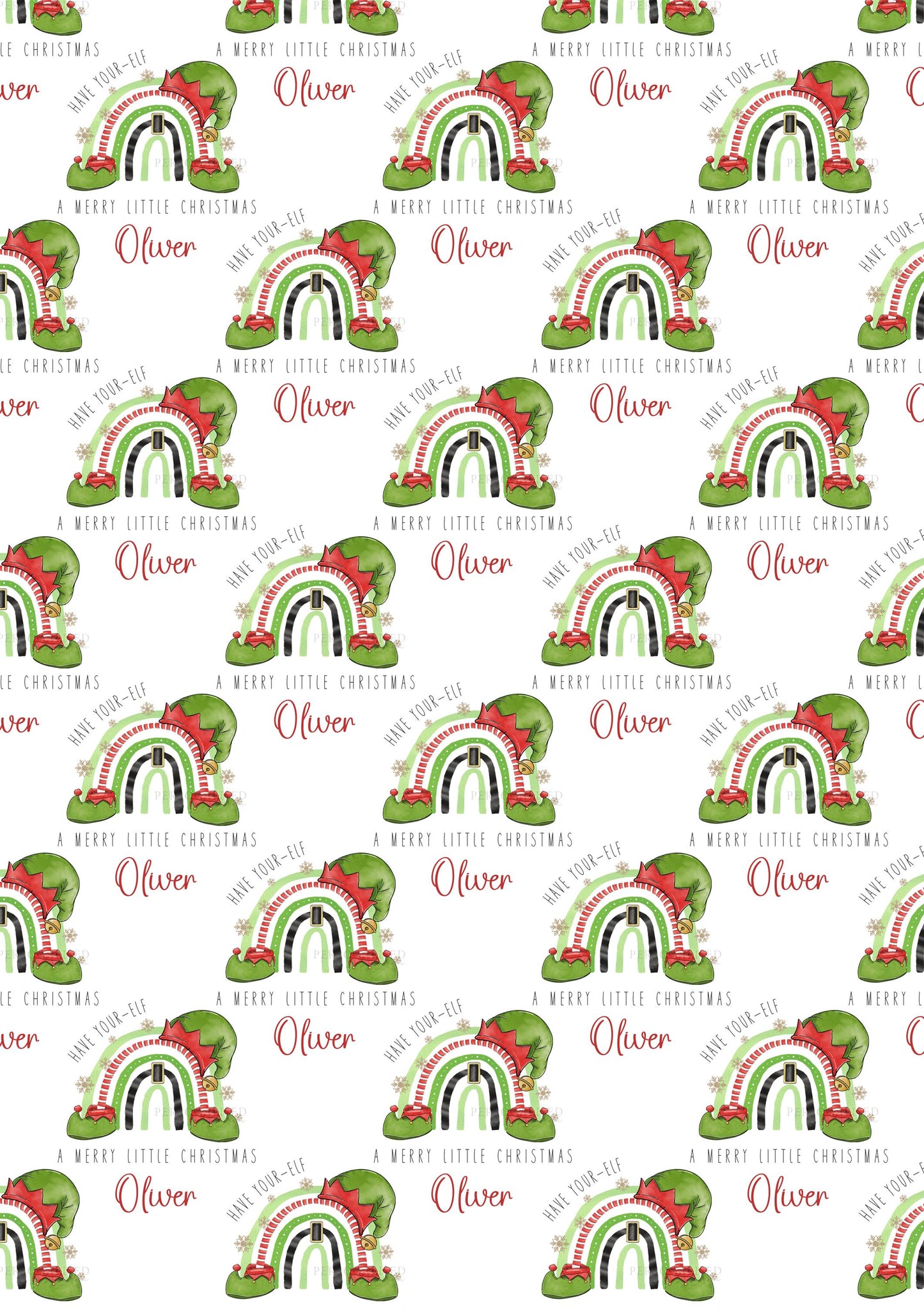 Christmas Elf Gift Wrapping Paper, Personalised Kids Christmas Wrapping Paper, Christmas Gift Wrap for Girls and Boys